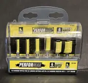 Performax® Straight Router Bit Set - 6 Piece Carbide Tip NEW