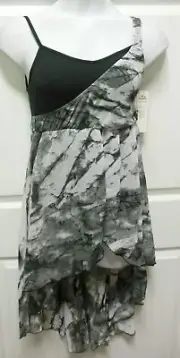 tie dye georgette lyrical dress Body Wrappers K271 Black White ladies Medium