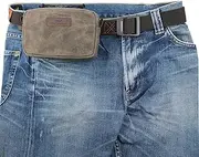 [Tintris] EDC Belt Zipper Pouch for Men Women YKK Zippers, EDC Tactical Pouch Waist Pack Bag for Hiking, Traveling, Water Resistant, Tough Waxed Canvas, Olive, Size M