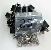 *NEW* (25 EA) SWITCHCRAFT 114BPC -1/4" TRS JACKS W/SHUNT COMPLETE WITH HARDWARE