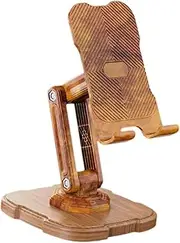 360 Degree Rotation Phone Holder, Phone Bracket, Practical Easy to Use Accessory Foldable Phone Stand for Bedroom Desk Home, Wooden