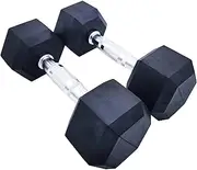 Rubber Hex Dumbbells 17.5kg Pairs