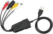 Portable USB 2.0 Video o Capture Video Converter Recorder Analog Video o to Digital Format for PC Plug and Play Black One Size