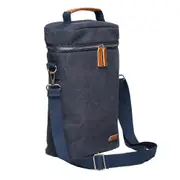Tempa Kayce Adjustable Insulated 34cm Double Wine Bottle Bag Cotton Storage Navy