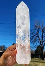 Clear Quartz Crystal Polished Tower Brazil 1.86lbs.