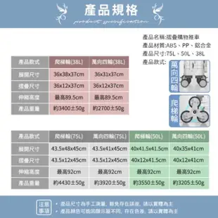 【Hongjin】四輪萬像折疊購物收納車 購物車 買菜車(38L巨型折疊手推車)