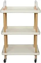 Kitchen 3-Layer Square Cart Simple Multi-Function Simple Installation Trolley Living Room Home Storage (Color : White, Size : 1pcs)
