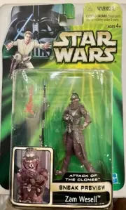 Star Wars 2001 Hasbro Attack of the Clones Sneak Preview Figure Zam Wesell