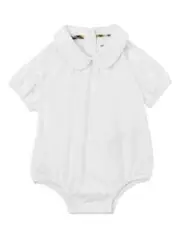 Burberry Collared One Piece Baby Girls' 18M White Short Sleeve Snap Back Closure