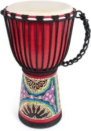 Tambor de mano africano Djembes de 8" con piel de cabra estándar de caoba.neuvo.