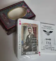 VTG 1973 AMERICAN HISTORICAL PLAYING CARDS GORSLINE PORTRAITS KAPLAN BIOS NM/M
