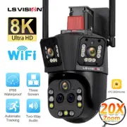 12MP 20X Zoom 8K WiFi Outdoor Camera Dual Lens CCTV Home Security PTZ