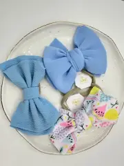 Light Blue watermelon Berry Lemon Baby Child Bow Knotted Soft Elastic Headband