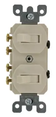 5243 15 Amp, 120/277 Volt, Duplex Style Two 3-Way Combination Switch, Commerc...