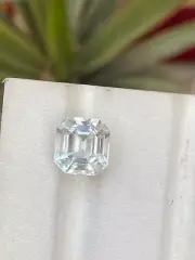 7.25 Carat Natural Cut kunzite emerald shaped loose gemstone from Afghanistan.