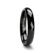 Aurora 288 Diamond Faceted Black Tungsten Band