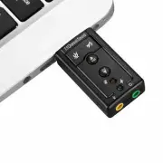 USB 2.0 External 7.1 Channel 3D Virtual Sound Card Mic Adapter Laptop PC #15 NEW