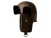 Bailey Wind Vega Aviator Trapper Dark Chocolate Leather &Faux Fur Cap Hat Medium