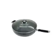 13.5" Nonstick Wok Pan W/ Lid Deep Frying Pan W/ Handle,Skillet,Dishwasher Safe
