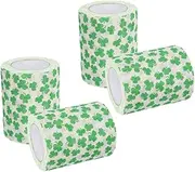 Leaf-Printed Green Toilet Paper Rolls 4 Rolls of Soft Absorbent Tissue for Daily Use for Parties Holidays