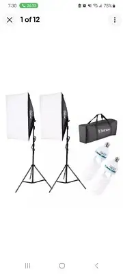 Yicoe-60 cm 5600K LED Video Continuous Light Grid Softbox 2m Stand Kit