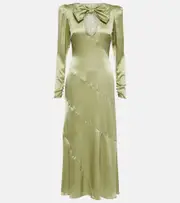 [Alessandra Rich] Alessandra Rich Embellished silk gown AU 6 green