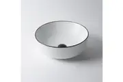 Montalto Circle Ceramic Above Counter Basin Black Trim 360-415mm
