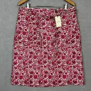 Sportscraft Skirt Womens 14 W34xL24 Pink Floral Liberty Fabrics Pure Linen BNWT