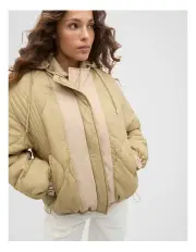 [Seed Heritage] Colour Block Puffer Jacket in Cashew Multi