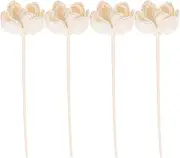 4pcs White Cotton Aromatherapy Flower Diffusers - Natural Diffuser for Home, Office, Yoga Room, Bedroom, Hotel - Diy Decoration, Essential Oil Fragrance, Relaxing Scent