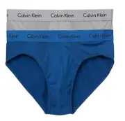 Calvin Klein Men`s Microfiber Stretch 2 Pack Hip Brief Small Gray/Blue