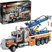LEGO 42128 Technic Heavy-Duty Tow Truck with Crane Toy Model Building Set, Engineering for Kids Series