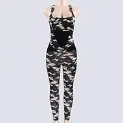 2020 Workout Clothes for Women Dry Fit Sports Fitness Suit Female Gym Clothing Yoga Costume Camouflage XL