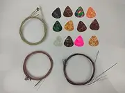 yixiaoboda 3 Sets Acoustic Guitar Strings Replacement Steel Guitar Strings (Gold, Brass, Multicolor) with 12 Pieces Celluloid Guitar Picks 3 Sizes for Electric Acoustic Guitar Beginners Performers