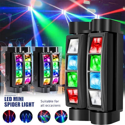 2PCS Laser Spider Moving Head Beam Stage Lighting RGBW DMX Disco Party DJ Lights