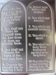 1-OZ ART BAR ENGRAVABLE THE TEN COMMANDMENTS PERFECT GIFT PURE SILVER .999 +GOLD