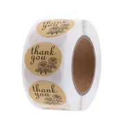 500PCS/roll Stick Flowers Labels Thank You Stickers Decoration Kraft Paper Scrapbooking Sealing Sticky Sticker Stationery Supplies