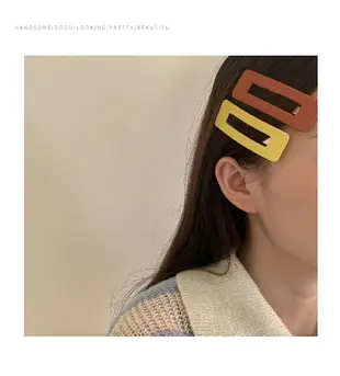 韓國網紅簡約大號磨砂發夾少女側邊劉海碎發夾子氣質bb夾發卡頭飾