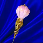 10 inch HATPIN with LIGHT PINK Baroque PEARL in Gothic Gold Setting 10"