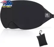 Cotton Sleep Mask, 100% Handmade, Light Blocking, Travel/Shift Work, Black