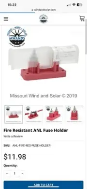 Fire Resistant ANL Fuse Holder