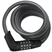 ABUS 13414 Tresor 6512 Bicycle Combination Coiled Cable Lock With Mount - Black