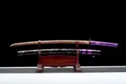 Hell's Eye Katana Sword Purple Grip High Carbon Steel