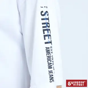 5th STREET 女裝前短後長開衩短袖T恤-米白