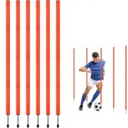 6PCS 6FT Adjustable Soccer Agility Training Poles Detachable Sports Training Sp