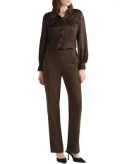 [David Lawrence] Oriana Silk Shirt in Hickory Brown