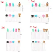 100pcs 1 /1.5/2/ 2.5ml Small Empty Cork Stopper Glass Vials Bottles DIY Pendant