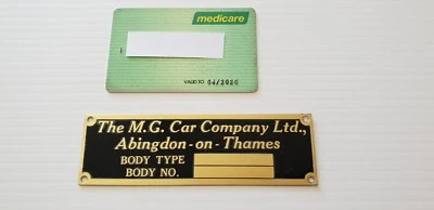 CHASSIS PLATE BRASS MG M-TYPE C TYPE D-TYPE F-TYPE J-TYPE badge emblem motif