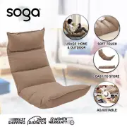 SOGA Foldable Floor Sofa Meditation Lounge Chair Recliner Lazy Couch Khaki