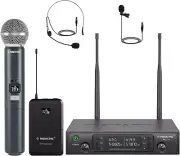 Sistema de micrófono inalámbrico, conjunto de micrófono dual con micrófono de ma